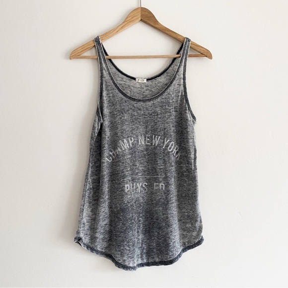 Garage “Champ New York Phys. Ed” Burnout Graphic Tank – Size XS, Heather Grey - Picture 1 of 9
